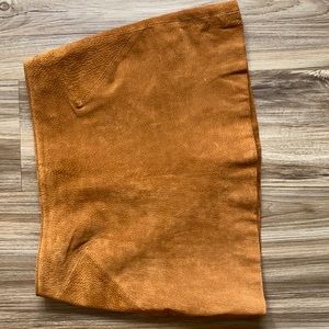 Faux Tan leather mini skirt/ vintage 60s vibes
